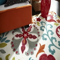 Мохак Хоум страта Идас Гардън мулти печатни площ килим, 7 '6 х10', крем & червено