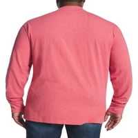 Мъжки мъжки големи и високи Дълъг ръкав пуловер Хенли риза