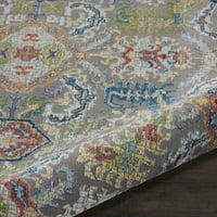 Глобална Реколта Бохемски сив Многоцветен 6 ' Кръгла площ килим