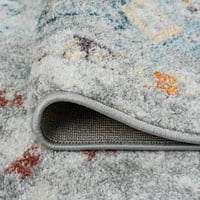 Традиционна площ килим ориенталски Сребро, крем вътрешен Правоъгълник лесен за почистване