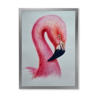 Дизайнарт 'Абстрактен портрет на розово Фламинго Ив'