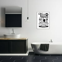 Ступел индустрии текст за тоалетна хартия Реколта текст Баня знак графично изкуство бяла рамка изкуство печат