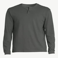 Безплатна Мъжка риза за боядисване на дрехи Хенли с дълъг ръкав, Размери ХС-3ХЛ