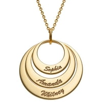 Персонализирано женско семейство Стерлингово сребро или злато над Стерлингови кръгове за гнездене с имена