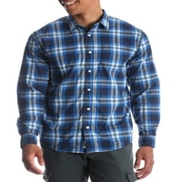 Мъжка и едра карирана риза с дълъг ръкав до размер 5ХЛ