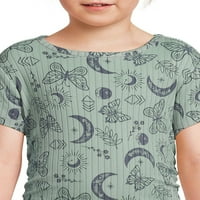 Чудно Нация Момичета Къс Ръкав Страна Чинч Плетена Тениска, Размери 4-И Плюс