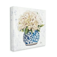 Ступел индустрии кръгли бели флорални цъфти богато украсени шарени ваза живопис галерия увити платно печат