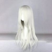 Уникални изгодни човешки перуки за жени къдрава перука с перука шапка 22 бял