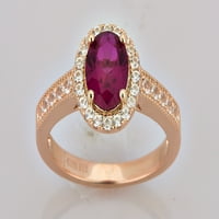 Ариста карат Т. У. създаде женски годежен пръстен с рубин и бял сапфир в чисто сребро