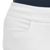 Тера & небе жените Плюс размер участък тъкани Капри панталон с корема контрол