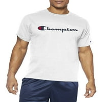 Шампион Мъжки голям и висок класически Графичен скрипт лого тениска, размери ЛТ до 6Х